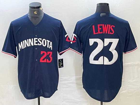 Mens Minnesota Twins #23 Royce Lewis Navy Cool Base Stitched Jersey